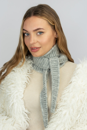 Женский вязаный мини-шарф бактус Braxton "Софи" (7277) (светло-серый)