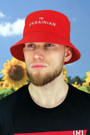 Мужская панама «I`m Ukrainian» (1451) (красный)