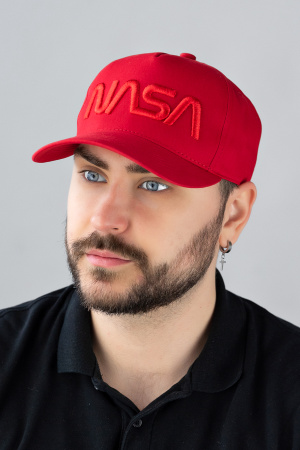 Мужская кепка - трекерка  "NASA "(1528) (красный)