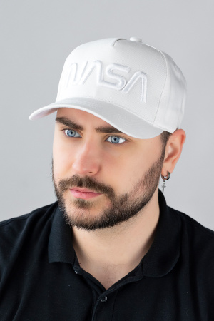 Мужская кепка - трекерка  "NASA "(1528) (белый)