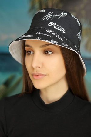 Двухсторонняя панама «BR Cool» (1424) (черный + белый, L)