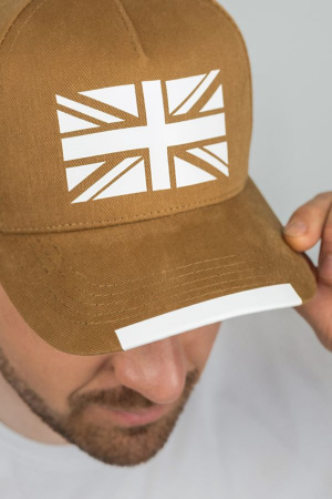 Мужская кепка - трекерка  "England Flag Rolll" (1539) (кемел)