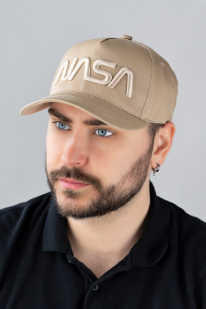 Мужская кепка - трекерка  "NASA "(1528) (бежевый)