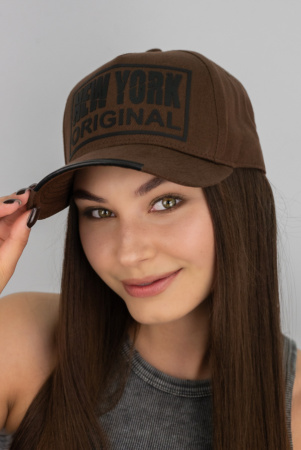 Кепка - трекерка унисекс с накаткой "New York ORIGINAL" (1550) (коричневый)
