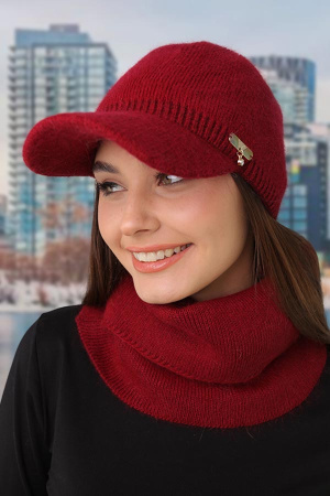 Комплект «Долорес» (бейсболка и баф) (4955/4961-77) (бордовый)