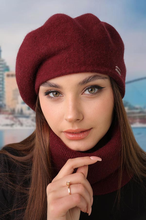 Комплект «Кристина» (берет и баф) (5152/4961-77) (бордовый)