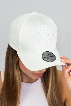 Бейсболка трекерка пятиклинка унисекс New York Yankees (1557)  (белый)