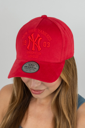 Бейсболка трекерка пятиклинка унисекс New York Yankees (1557)  (красный)